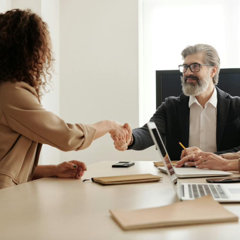 Two people shaking hands